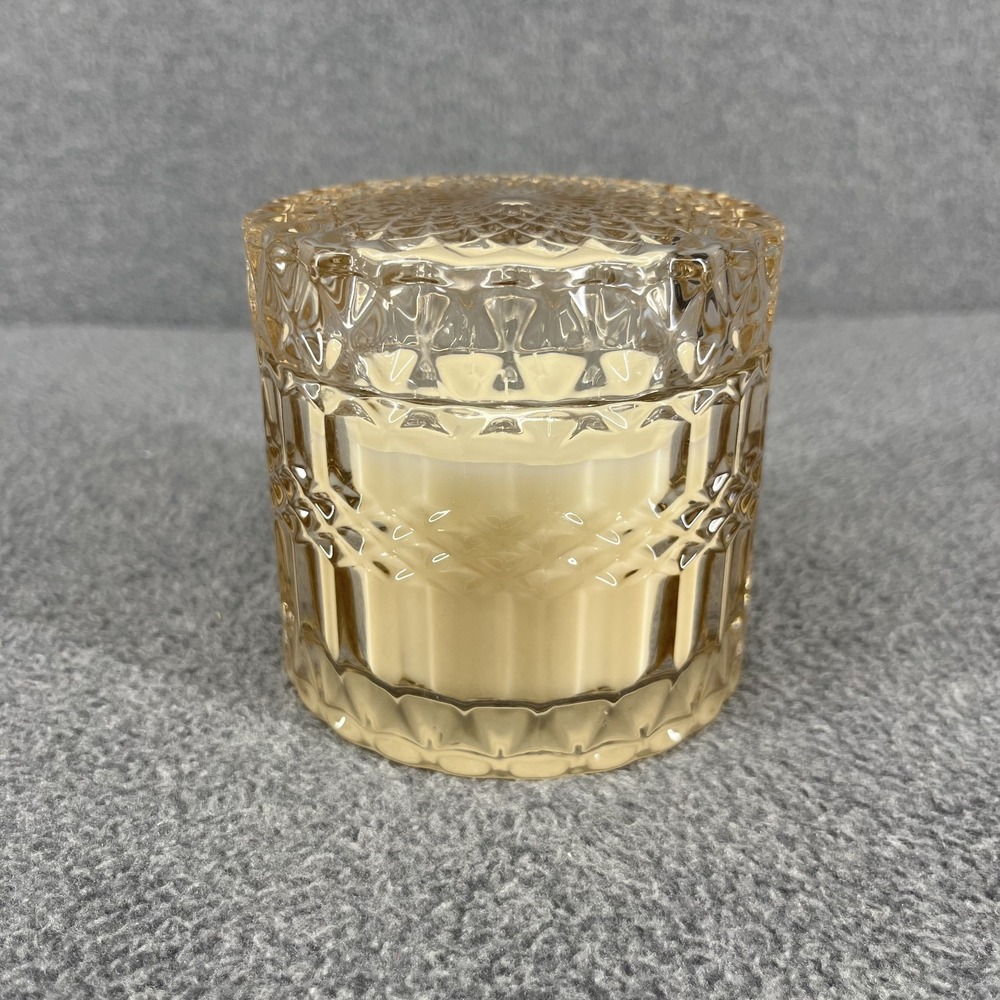 Leoben Co. Amber Saffron‎ Candle Vegan Soy Wax blend 6 oz Clear glass
